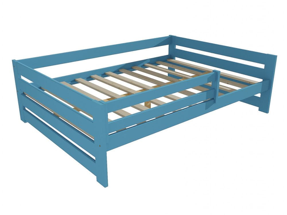 eoshop Detská posteľ DP 025 XL so zábranou (Rozmer: 120 x 200 cm, Farba dreva: farba modrá)
